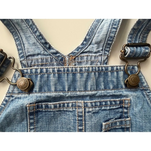 Baby Gap Kids Blue Denim Patches Overalls Vintage Sports Rugby Size 3T - Picture 11 of 11